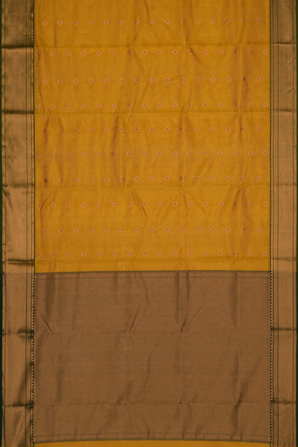 Image of Chanderi Tissue Silk Gold-Yellow Saree